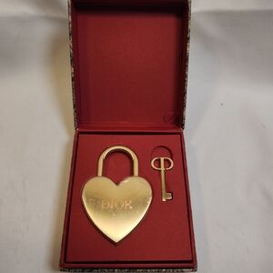 Dior Heart-Shaped Padlock and Key Set NIB